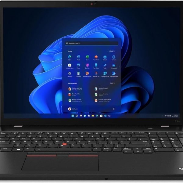 Lenovo ThinkPad P16s Gen 2 Laptop with AMD Ryzen 5 PRO 7545U Processor, 16" WUXGA Non-Touch, Anti-Glare, 300Nits Display, 32GB RAM, 1TB SSD, 5MP IR+RGB Cam, AMD Radeon 740M, FP Reader, and Win 11 Pro
