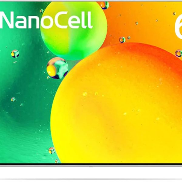 LG تلفزيون نانو سيل 65 بوصة من سلسلة نانو 77 بتصميم شاشة سينما 4 كيه اكتيف HDR ويب او اس 22 مع ضمان ثينك كيو بالذكاء الاصطناعي لمدة عام، اسود، 65NANO776QA-AMAG