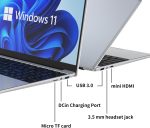 ⁦لابتوب العاب من نيوبيهير، 16GB DDR4 RAM 512GB SSD، معالج انتل N95 1.7-3.4GHz، 15.6 انش FHD 1920×1080، فتحة زاوية 180، فتح بصمة الاصبع، كيبورد باضاءة خلفية، ويندوز 11 برو⁩ - الصورة ⁦6⁩