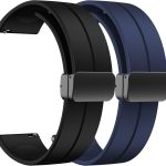 سوار ساعة 22 ملم من سمارتفين، سوار ساعة مغناطيسي قابل للطي سريع الفك متوافق مع ساعة سامسونج جالاكسي 46 ملم، سامسونج جالاكسي ووتش 3 45 ملم، سوار ساعة رياضي من السيليكون الناعم للنساء والرجال