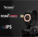 ⁦ساعة ذكية TC5G من تلزيل جيرماني بشاشة عرض كاملة 2.2 انش مع فتحة شريحة اتصال و3 ازواج من الاساور وشاحن لاسلكي للنساء والرجال، اسود⁩ - الصورة ⁦4⁩