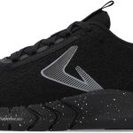 حذاء جري للتدريب للرجال - حذاء رياضي خفيف الوزن من قماش شبكي جيد التهوية ونعل ممتص للصدمات مقاس 2 M، لون اسود