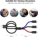 ⁦كيبل USB 3 في 1 متعدد الشحن بتصنيف IP لمقاومة المياه والغبار من ايونيس، كيبل مايكرو USB، سلك شحن سريع متوافق مع ايفون 13 12 11 جالكسي اس 20 اس 10 اس 9 اس 8 اس 7 مايكرو يو اس بي اندرويد⁩ - الصورة ⁦8⁩