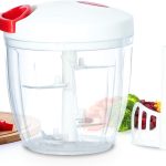 ديلكازا مفرمة طعام يدوية صغيرة تعمل بالسحب من دي سي 1413، محضر طعام / خلاط / قطاعة طعام يدوية محمولة باليد لتقطيع الخضروات والبصل والثوم واللحوم والمكسرات في ثوانٍ، متعددة الالوان