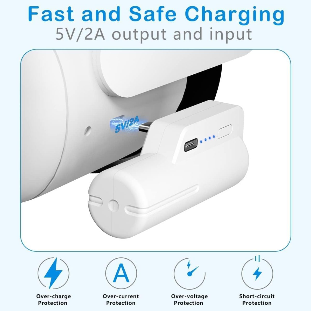 ⁦اتش ان سمارت حزمة بطارية لجهاز اوكيولوس كويست 2، حزمة بطارية حزام راس 5000mAh متوافقة مع اوكيولوس/ميتا كويست 2 خفيفة الوزن وقابلة للحمل لتمديد طاقة الواقع الافتراضي لوقت تشغيل اضافي 2-4 ساعات⁩ - الصورة ⁦5⁩