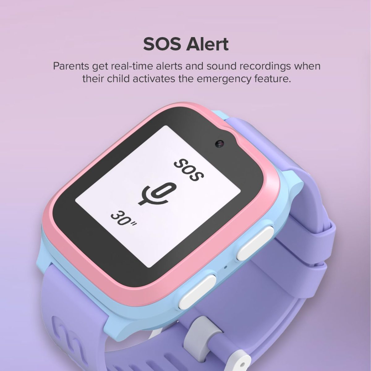 ⁦ماي فيرست ساعة ذكية S3 للاطفال من فون مع جهاز تتبع GPS ومكالمات فيديو/صوتية وساعة ابل للاطفال، شريحة اتصال مجانية واشتراك لمدة شهر واحد، مزيج حلوى القطن⁩ - الصورة ⁦6⁩