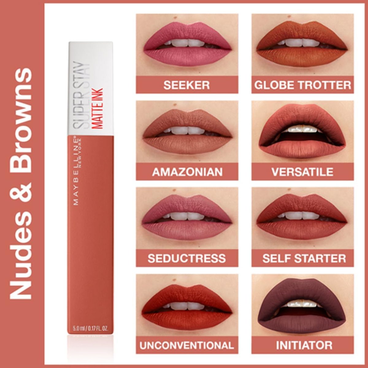⁦Maybelline New York Super Stay Matte Ink Liquid Lipstick, Seeker, 5g⁩ - الصورة ⁦5⁩