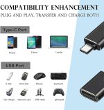 ⁦محول USB C الى USB من اريكيجي [عبوتين]، محول ثاندربولت 3 الى USB 3.0 او تي جي متوافق مع ماك بوك برو وبيكسل بوك والمزيد من الاجهزة من النوع سي (اسود)⁩ - الصورة ⁦2⁩