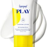 سوبرجوب! لوشن بلاي ايفري داي لوشن، 2.4 اونصة - بعامل حماية من الشمس 50 PA++++ امن على الشعاب المرجانية، واقي من الشمس للجسم والوجه للبشرة الحساسة - مقاوم للماء والعرق - مكونات نظيفة - رائع للايام