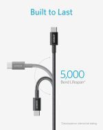 ⁦انكر كيبل USB C الى USB C (6 قدم، عبوتان)، سلك شاحن نوع C 100 واط للشحن السريع لسلسلة ايفون 16، ماك بوك برو 2020، بكسل والمزيد (USB 2.0، اسود)⁩ - الصورة ⁦5⁩