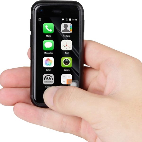 هيبيبو هاتف ذكي صغير للغاية 3G ثنائي شرائح الاتصال بذاكرة RAM 1GB وروم 8GB 5.0MP رباعي النواة غير مقفل وجيب للاطفال مقاس 2.5 انش بنظام اندرويد (اسود)
