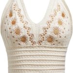 بلوزة كروشيه كروشيه محبوكة برباط ورباط وبدون ظهر للنساء من جورجليتر