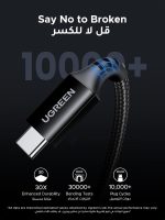 ⁦يوجرين كابل تايب سي بقوة 100 وات بطول 2 متر، كبل شحن سريع من USB C إلى C PD3.0 SCP BC1.2 5A، سلك شاحن هاتف مضفر USB لسلسلة آيفون 16، آيباد ميني، ماك بوك/آيباد برو/إير، سامسونج S24 الترا، هواوي P70⁩ - الصورة ⁦3⁩