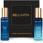 مجموعة هدايا عطور فاخرة للرجال من بيلافيتا | تتضمن عطر عود جولد واوشن وبي ال يو والرئيس التنفيذي للرجال | عطر كولونيا يدوم طويلا | عطر عود للرجال | مجموعة عطور فاخرة - 4 × 20 مل