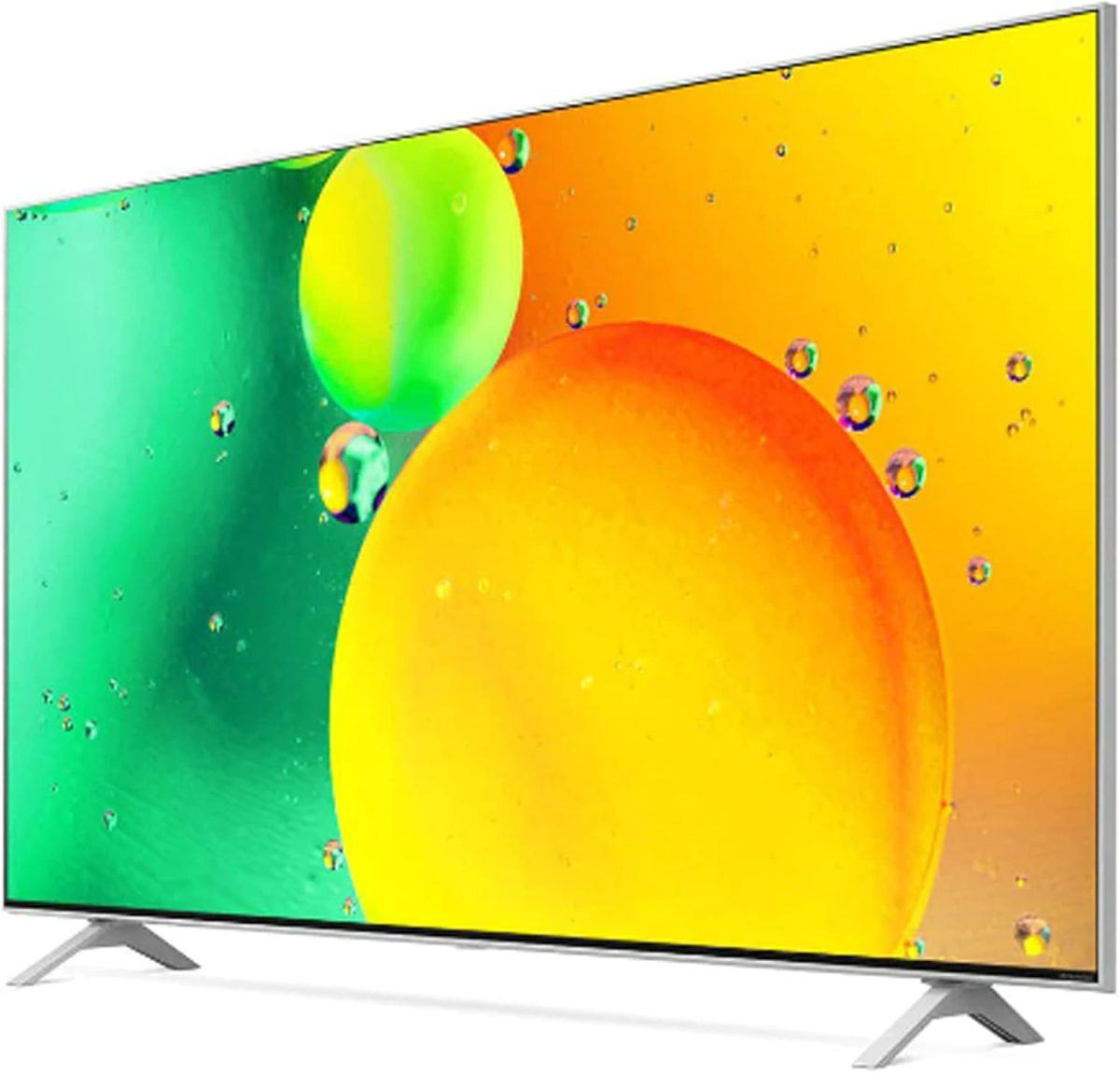 ⁦LG تلفزيون نانو سيل 65 بوصة من سلسلة نانو 77 بتصميم شاشة سينما 4 كيه اكتيف HDR ويب او اس 22 مع ضمان ثينك كيو بالذكاء الاصطناعي لمدة عام، اسود، 65NANO776QA-AMAG⁩ - الصورة ⁦3⁩