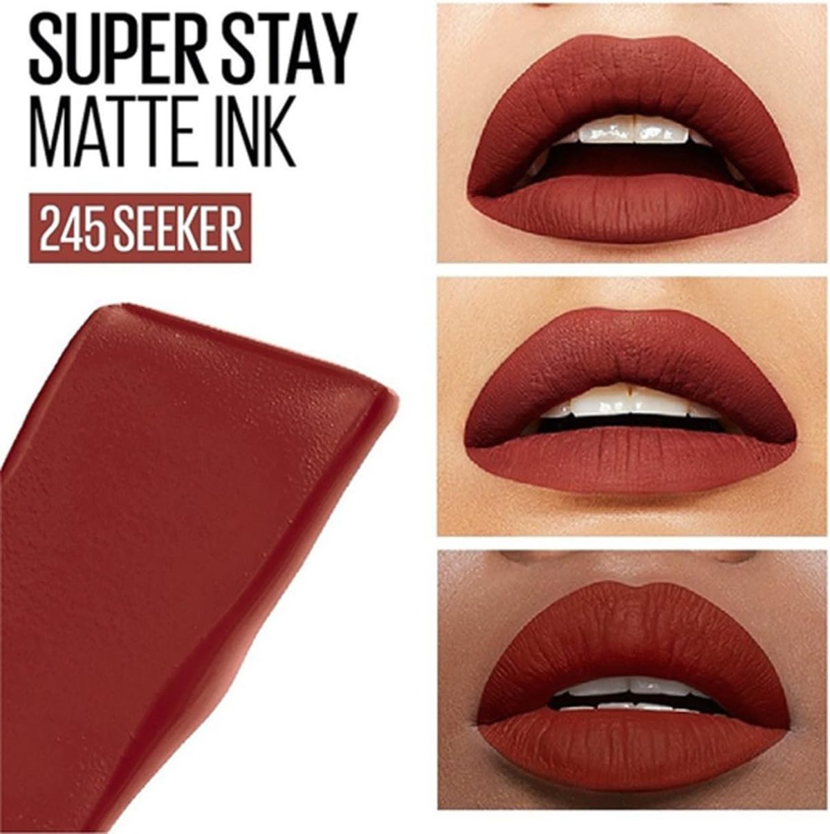 ⁦Maybelline New York Super Stay Matte Ink Liquid Lipstick, Seeker, 5g⁩ - الصورة ⁦3⁩