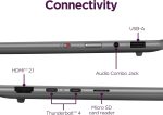 ⁦لينوفو لابتوب سليم 7i - 2025 - خفيف الوزن - شاشة لمس WUXGA 14 انش - ذاكرة 16 جيجا - تخزين 1 تيرابايت - كور الترا 7 - ويندوز 11 برو - رمادي لونا⁩ - الصورة ⁦9⁩