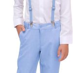 ليلاكس طقم سروال رسمي بقصة ضيقة للاولاد مكون من 4 قطع، ملابس زفاف جنتلمان، طقم فستان رسمي