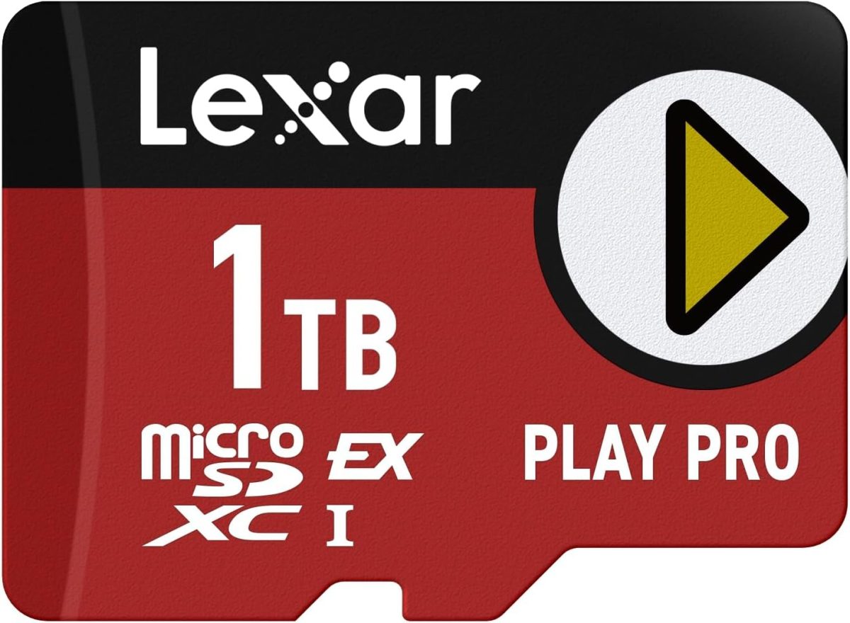 ليكسار بطاقة بلاي برو مايكرو اس دي اكسبريس 1TB UHS-I، C10، U3، V30، فيديو 4K، حتى 900/600 ميجابايت/ثانية، متوافقة مع نينتندو سويتش 2، اسوس روج الي، ستيم ديك، اجهزة الالعاب (LMSXPS0001T-BNNNU)