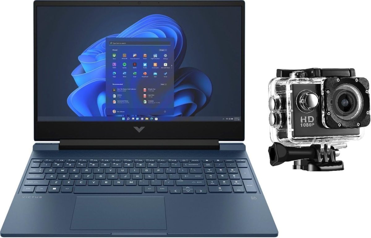 HP لابتوب العاب فيكتوس 15 2023 بشاشة 15.6 انش FHD 144Hz جيل 13 كور i5-13420H 16GB 1TB انفيديا جيفورس RTX 3050 6GB بطاقة رسومات خلفية مفتاح انجليزي ويندوز 11 ازرق مع كاميرا اكشن رياضية مجانية (مطورة)