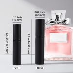 ⁦بخاخ عطر AA01BK من مويلساي، زجاجة عطر قابلة لاعادة الملء بسعة 0.34 اونصة، موزع كولونيا محمول للجيب مناسب للسفر والعطلات واعياد الميلاد والذكرى السنوية (اسود 10 مل)⁩ - الصورة ⁦6⁩