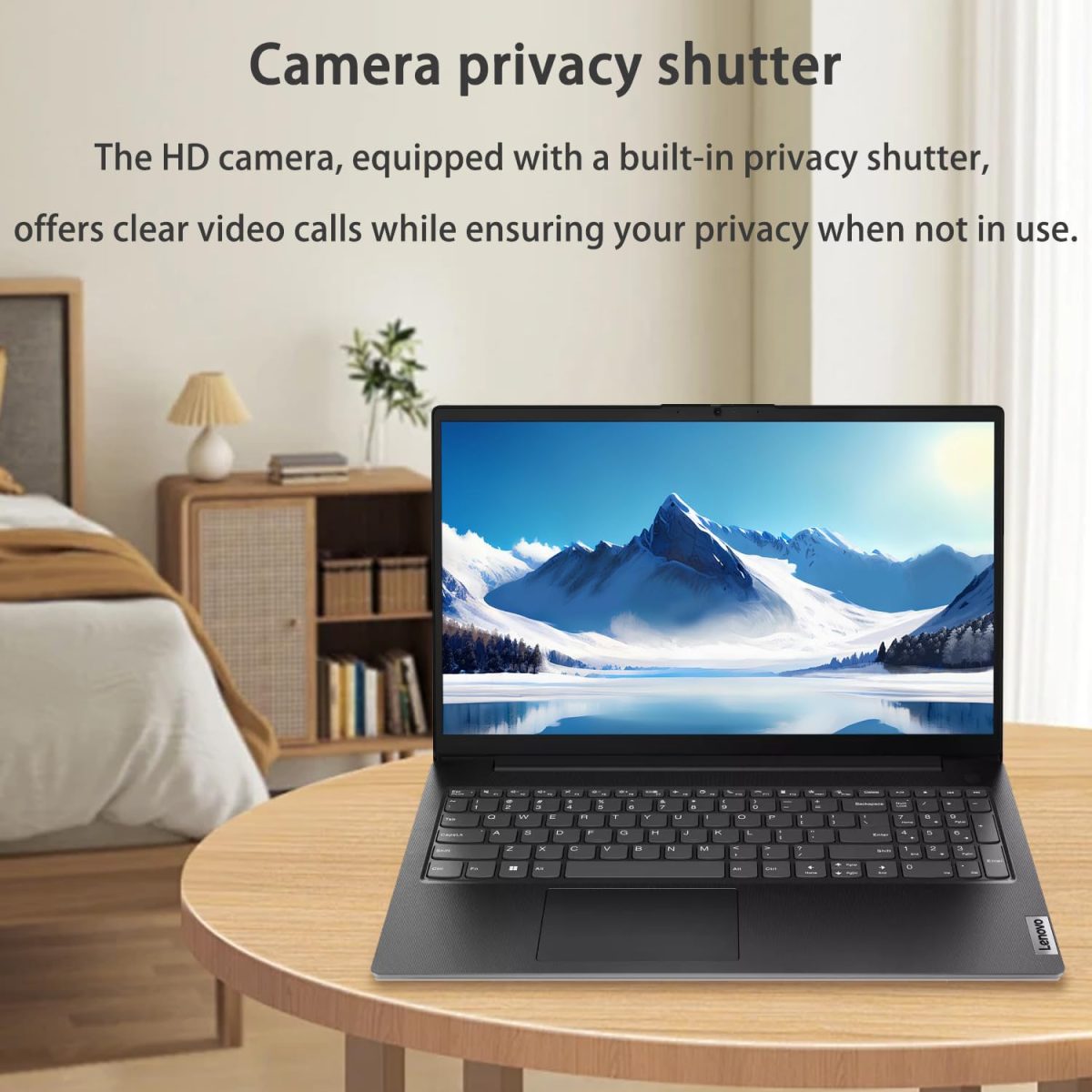 ⁦لينوفو لابتوب في-سيريز V15 للاعمال بشاشة 15.6 انش FHD 1920 × 1080 ومعالج انتل كور i7-13620H جيل 13 وذاكرة RAM 40GB وSSD 1TB وكاميرا ويب وواي فاي 6 وويندوز 11 برو، اسود مع اي داتا 512GB SSD خارجي⁩ - الصورة ⁦4⁩