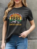 ⁦اس اكس كيه اي اكس ار قمصان هدايا عيد الميلاد الأربعين للنساء، قمصان عتيقة 1985 لحفلات عيد الميلاد، قميص كاجوال بأكمام قصيرة⁩ - الصورة ⁦5⁩