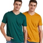 تيشيرت بقصة عادية للرجال - من براند - سيمبول التابعة لامازون، بلون واحد (عبوة من قطعتين)