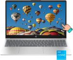 HP لابتوب بشاشة لمس HD 15.6 انش ومعالج انتل كور i3-1215U سداسي النواة الجيل 12 وذاكرة RAM 16GB وSSD 512GB وبطاقة عرض مرئي lntel UHD وواي فاي 6E وبلوتوث وويندوز 11 S، فضي طبيعي، اكسسوارات ماوس