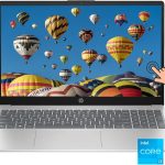 HP لابتوب بشاشة لمس HD 15.6 انش ومعالج انتل كور i3-1215U سداسي النواة الجيل 12 وذاكرة RAM 16GB وSSD 512GB وبطاقة عرض مرئي lntel UHD وواي فاي 6E وبلوتوث وويندوز 11 S، فضي طبيعي، اكسسوارات ماوس
