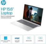 ⁦HP لابتوب بشاشة لمس HD 15.6 انش ومعالج انتل كور i3-1215U سداسي النواة الجيل 12 وذاكرة RAM 16GB وSSD 512GB وبطاقة عرض مرئي lntel UHD وواي فاي 6E وبلوتوث وويندوز 11 S، فضي طبيعي، اكسسوارات ماوس⁩ - الصورة ⁦2⁩