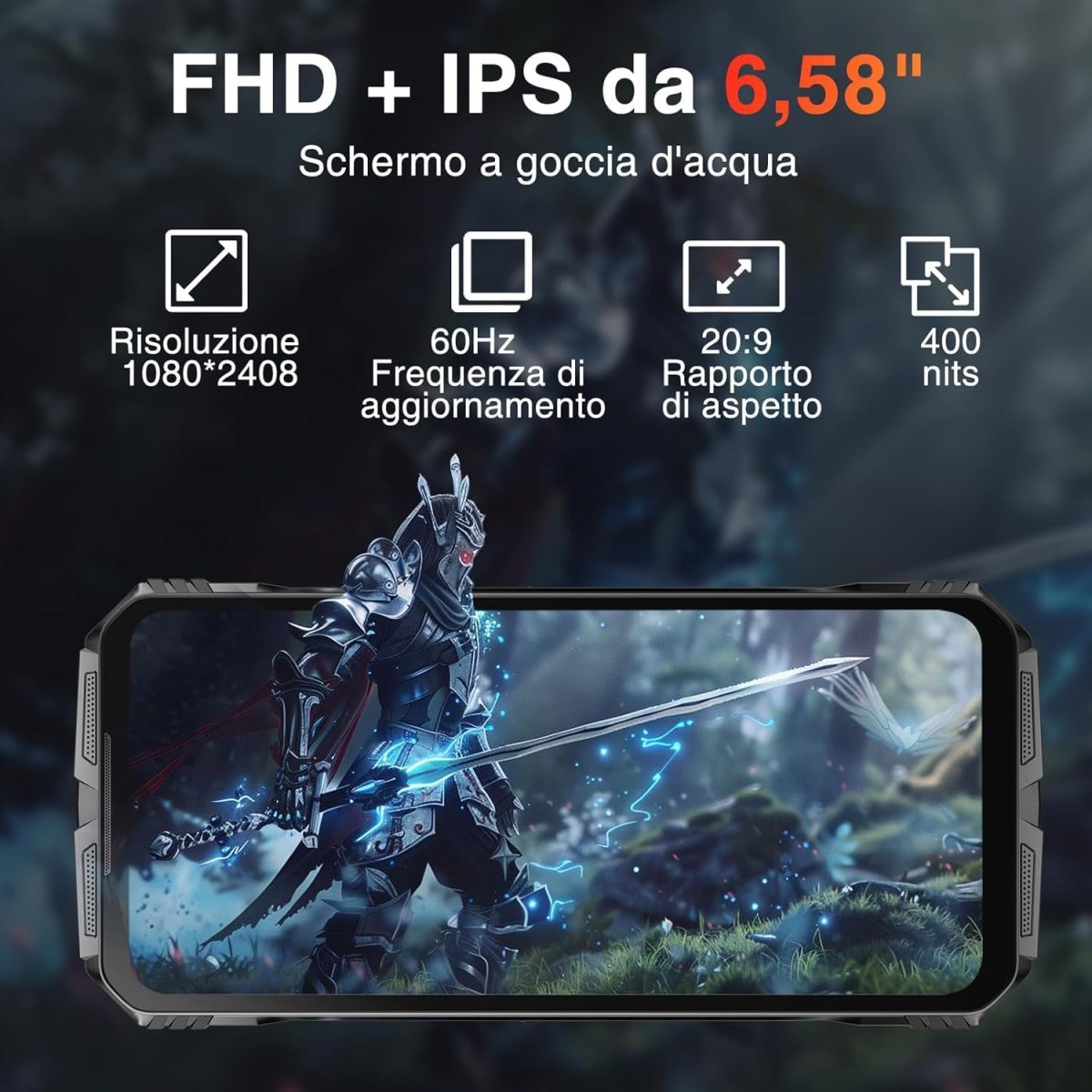 ⁦دوجي هاتف ذكي اس سايبر 4G متين اندرويد 14، 20GB + 256GB مقاوم للماء، شاشة 6.58 انش HD+، بطارية 10800mAh، كاميرا ذكاء اصطناعي 50MP، شريحتين اتصال/او تي جي/جي بي اس/ان اف سي (احمر)⁩ - الصورة ⁦4⁩