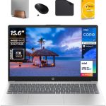 HP لابتوب للاعمال بشاشة 15.6 انش ومعالج انتل i7-1355U الجيل 13 وبطاقة عرض مرئي ايريس اكس وذاكرة RAM DDR4 40GB وSSD 1TB وويندوز 11 برو وكاميرا ويب HD 720p (يتضمن حامل لابتوب الموجة الاولى + ماوس + مضاد