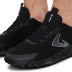 ⁦حذاء جري للتدريب للرجال - حذاء رياضي خفيف الوزن من قماش شبكي جيد التهوية ونعل ممتص للصدمات مقاس 2 M، لون اسود⁩ - الصورة ⁦9⁩