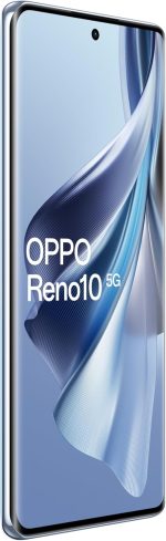 ⁦اوبو هاتف ذكي رينو 10 ثنائي شرائح الاتصال بذاكرة روم 256GB وذاكرة RAM 8GB (جي اس ام فقط | بدون سي دي ام ايه) هاتف ذكي 5G مفتوح من المصنع (ازرق ثلجي) - اصدار عالمي⁩ - الصورة ⁦3⁩