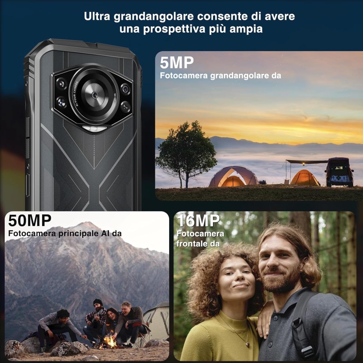 ⁦دوجي هاتف ذكي اس سايبر 4G متين اندرويد 14، 20GB + 256GB مقاوم للماء، شاشة 6.58 انش HD+، بطارية 10800mAh، كاميرا ذكاء اصطناعي 50MP، شريحتين اتصال/او تي جي/جي بي اس/ان اف سي (احمر)⁩ - الصورة ⁦5⁩
