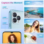 ⁦كوبت هاتف ذكي P80 اندرويد 13 بذاكرة RAM 8GB وروم 512GB وشاشة 6.55 انش FHD+ وبطارية 5200mAh وكاميرا خلفية 48MP وكاميرا امامية 24MP و4G ثنائي شرائح الاتصال وبصمة اصبع/ان اف سي/او تي جي/اصدار عالمي (ازرق⁩ - الصورة ⁦5⁩