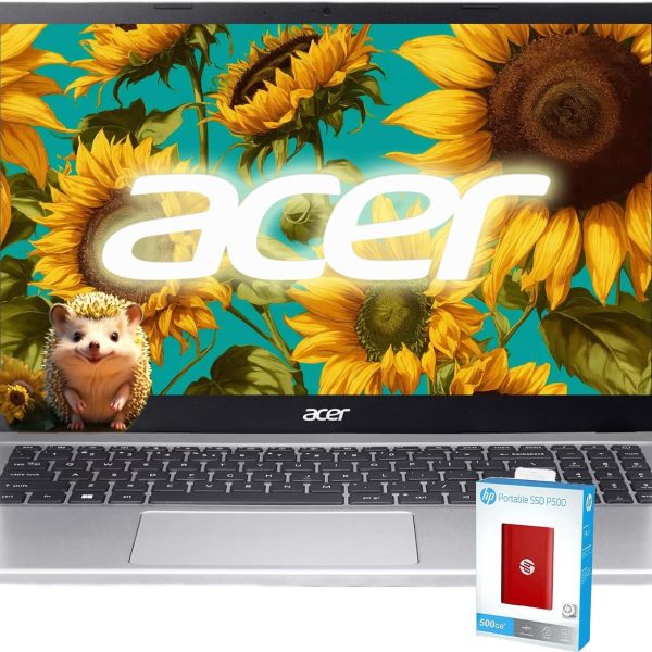 acer Aspire 3 Laptop | 15.6" FHD (1920 x 1080) Display | 8-Core AMD Ryzen 7-5700U | AMD Radeon | 32GB RAM | 1TB SSD (512GB PCIe SSD withHP P500 512GB Portable SSD) | WiFi-6 | Windows 11 Home