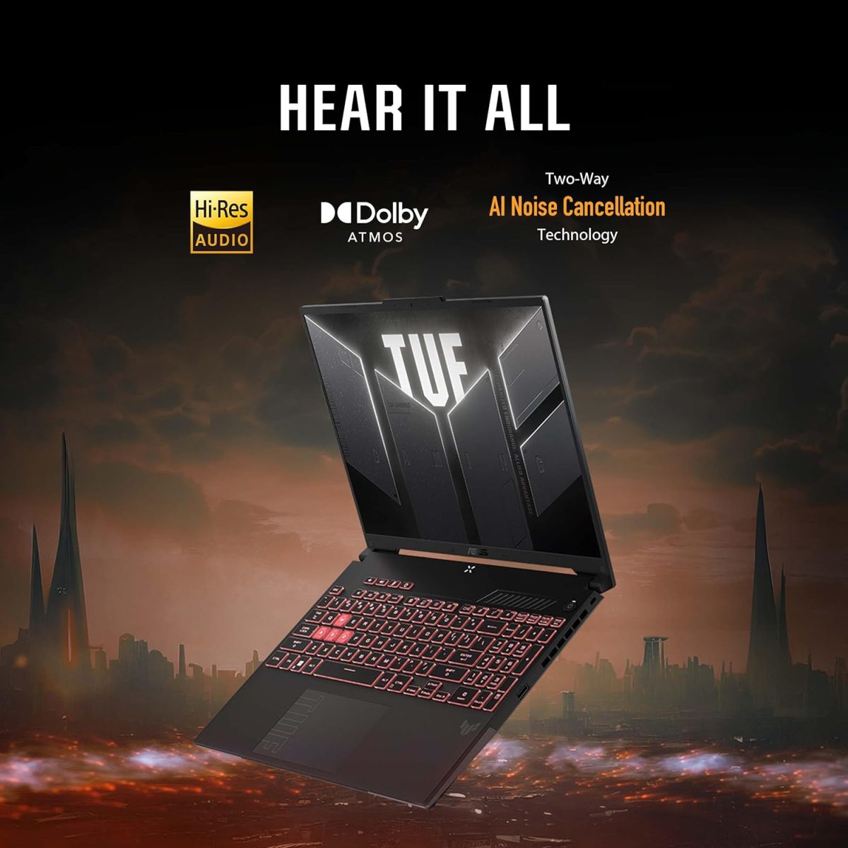 ⁦اسس لابتوب العاب تي يو اف A16 بشاشة 16 انش FHD+ 16:10 165Hz ومعالج AMD رايزن 9 7940HX، انفيديا جيفورس RTX™ 4060، 16GB DDR5، 512GB PCIe الجيل الرابع SSD، واي فاي 6، ويندوز 11، FA607PV-AS93⁩ - الصورة ⁦6⁩