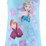 Disney Frozen Girls' Short Sleeve Dress Made of Soft Cotton with Elsa and Anna Motif, Sizes 4 to 8 Years