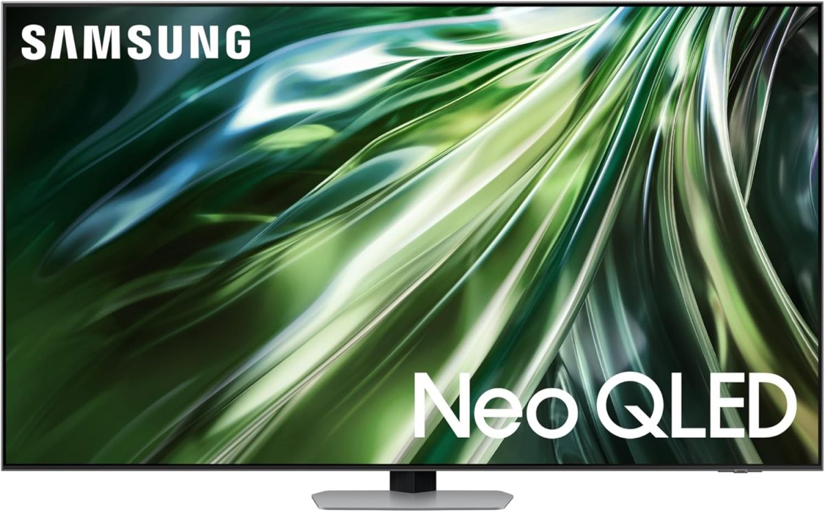 سامسونج تلفزيون ذكي نيو QLED 4K، QN90D، 55 بوصة، 2024، معالج NQ4 AI الجيل الثاني، تقنية كوانتوم ماتريكس، ترقية 4K بالذكاء الاصطناعي، تلفزيون سامسونج بلس، فضي كربوني، QA55QN90DAUXZN (مجدد)