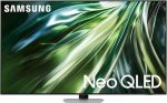 سامسونج تلفزيون ذكي نيو QLED 4K، QN90D، 55 بوصة، 2024، معالج NQ4 AI الجيل الثاني، تقنية كوانتوم ماتريكس، ترقية 4K بالذكاء الاصطناعي، تلفزيون سامسونج بلس، فضي كربوني، QA55QN90DAUXZN (مجدد)