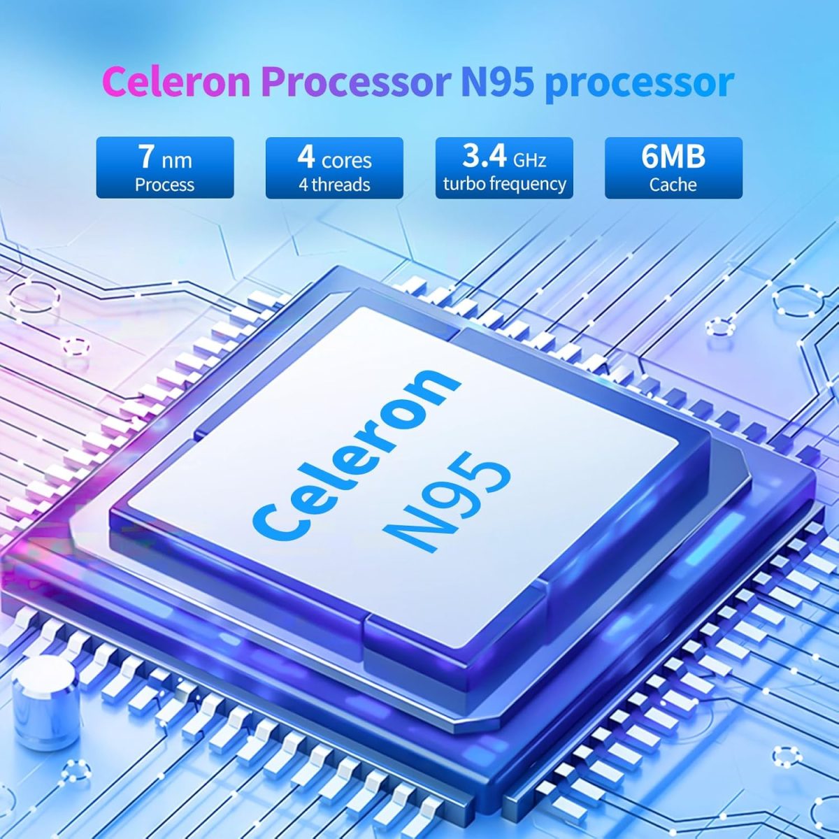 ⁦لابتوب للالعاب بشاشة 15.6 انش وذاكرة RAM 16GB وSSD 512GB ومعالج N95 (حتى 3.4GHz)، FHD IPS 1920×1080، يدعم فتح 180 زاوية وكيبورد باضاءة خلفية وفتح بصمة الاصبع⁩ - الصورة ⁦2⁩