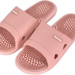 شبشب تدليك من يلانجين، شبشب استحمام من بلاستيك PVC للنساء، شبشب لتخفيف الام العلاج بالابر، شبشب منزلي لتدليك القدم، شبشب غير قابل للانزلاق للاستخدام الداخلي والخارجي - بينك