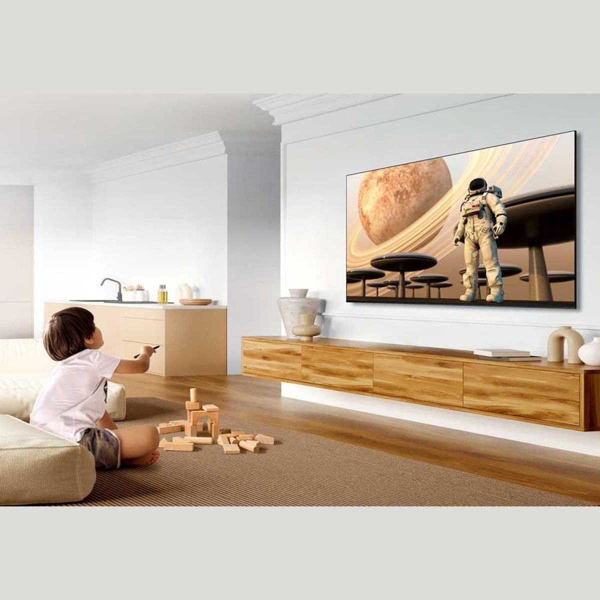 ⁦TCL تلفزيون جوجل 55 بوصة 4K LED HDR 10 UHD T، بدون حواف معدنية، جوجل تي في 55P69B ضمان لمدة عامين (موديل 2024 - نسخة الامارات العربية المتحدة)⁩ - الصورة ⁦7⁩