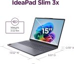 ⁦لينوفو لابتوب ايديا باد سليم 3X - شاشة WUXGA 2025-15.3 انش - ذاكرة 16 جيجابايت - تخزين 512 جيجابايت - كوالكوم سناب دراغون - ويندوز 11 هوم - رمادي لونا⁩ - الصورة ⁦12⁩