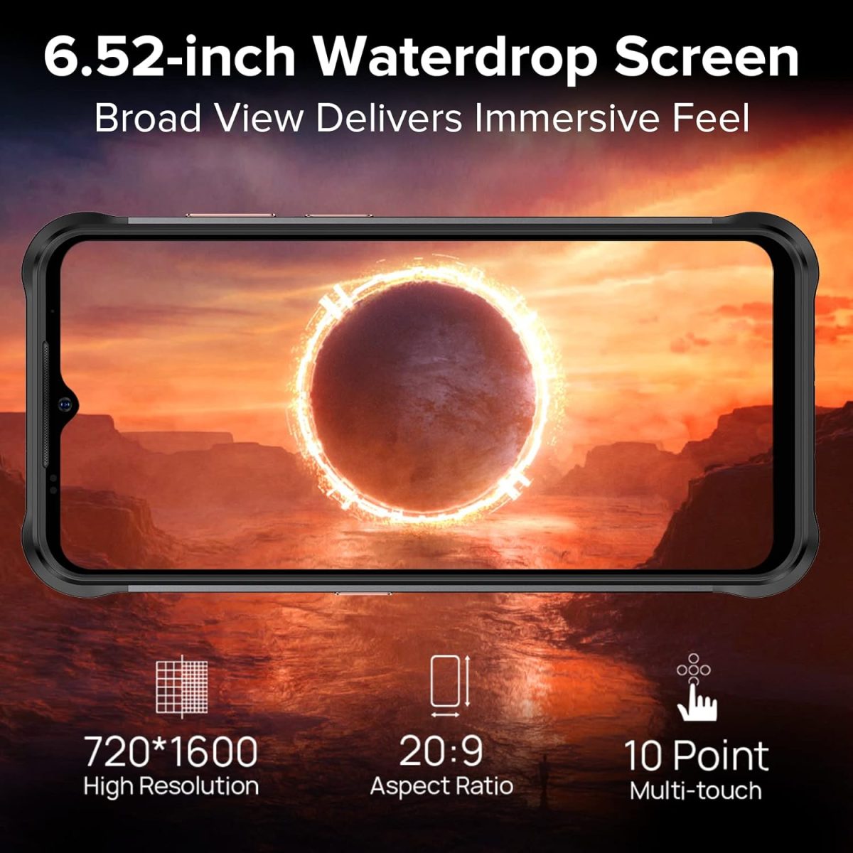 ⁦يوليفون جوال باور ارمور 14 برو، 10000mAh، ذاكرة RAM 8GB وروم 128GB، شحن لاسلكي، اندرويد 12، شريحة اتصال 4G، مقاوم للماء IP68/69K، التعرف على الوجه+بصمة ان اف سي، اصدار المملكة المتحدة⁩ - الصورة ⁦8⁩