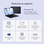 ⁦اسس لابتوب فيفوبوك 16، شاشة 16 انش WUXGA 60Hz، كوالكوم سناب دراغون اكس، وحدة معالجة رسومات جرافيكية كوالكوم ادرينو، ذاكرة RAM 16GB، SSD 512GB، ويندوز 11، ازرق هادئ، X1607QA-DS54⁩ - الصورة ⁦4⁩