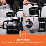 ⁦Geepas-Coffee Maker, 1.5L Filter Coffee Machine, GCM6103 | High Temperature Glass Carafe | Keep Warm & Anti-Drip Function | Reusable Filter | On/Off Switch with Indicator Light⁩ - الصورة ⁦6⁩