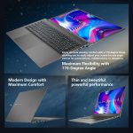 ⁦لابتوب ماشنايك 17.3 انش، معالج انتل، 16GB DDR5 RAM، 1TB SSD، كيبورد باضاءة خلفية، شاشة كبيرة مع معدل تحديث 120Hz، مثالي للعمل والمدرسة والبث المباشر، ويندوز 11 هوم، رمادي عصري⁩ - الصورة ⁦4⁩